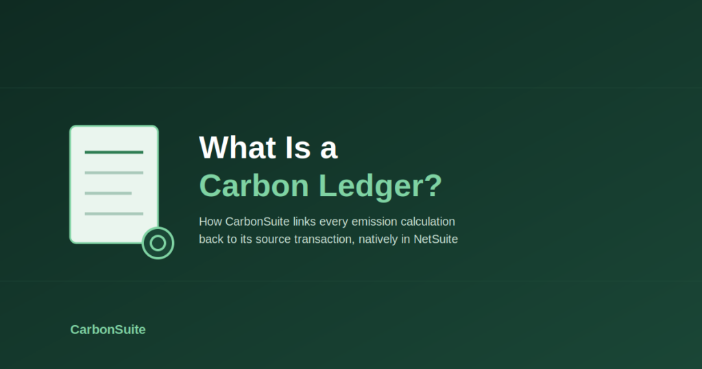 what is a carbon ledger, CarbonSuite